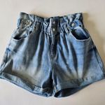 Almost Famous Crave Fame High-Rise Paperbag Waist Denim Shorts Size Large Photo 0