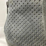 American Eagle WOMENS SIZE 10 GRAY SUEDE LIKE ANKLE BOOT BACK ZIPPER 4”HEEL Photo 2