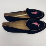 Journey West Loafers Flats Embroidered Ballerina Velvet Shoes Belgian Loafers 6 Black Photo 3