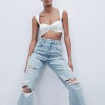 ZARA Ripped Wide Leg Jeans Photo 3
