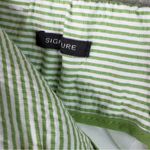 Talbots  Size 20W Green/White Striped Cropped Pants Faux Back Pockets Belt Loops Photo 8