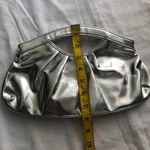 Silver metallic ruched mini clutch bag purse Measurement in pics Photo 3