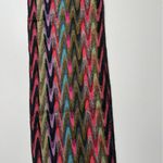 Tolani  Scarf Tassels Art To Wear Abstract Rainbow Long Black Green Purple Red Photo 7