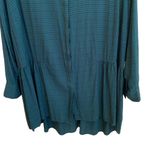 🖤🌲 Sejour Nordstrom Long Button Down Collared Black/Forest Green Check Shirt Size 2X Photo 3