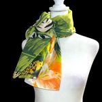 Tropical Green and Orange Scarf Photo 1