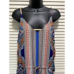 Lucy & Laurel Paisley Straps Elastic Tie Waist Midi Lined Dress Size 10 Photo 1