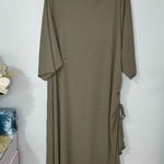 Torrid  Midi Ribbed Asymmetrical Hem Dress in Olive Green Size 6 Nwt Photo 5