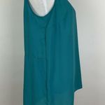 Mossimo Slit Back Flowy Tank Top Hi Low Hem Blue Size M Photo 4