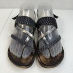 Freebird by Steven 38 US 7 Sea Sandal Braided Leather Strappy Black Silver Photo 5