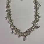 CHAPS  Faux Pearl Bead Beaded Silver Tone Necklace Adjustable Length Photo 6