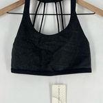 Body Language Kloss Top‎ Black Shimmer Strappy Sports Bra Size L Photo 0