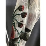 K.Jen Dress Women's Large White Floral Embroidered Backless Long Sleeve Preppy Photo 4