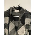 BB Dakota wool plaid open cardigan poncho black and gray size medium Photo 1