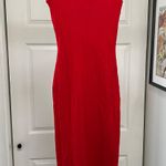 Red Ribbed Dress Size M Photo 0