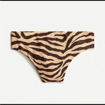 J.Crew New with tags High-waisted bikini bottom in brown zebra stripe Photo 4