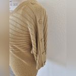 Joseph A  Gold Lurex Quarter Sleeve Dolman Sweater Size L Photo 1