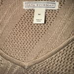 Dana Buchman Tan V-Neck Sweater with Ribbed Knit Photo 3