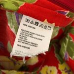 Urban Outfitters Womens Crop Pants Wide Leg Floral Colorful Buttons Red Yellow 6 Photo 4