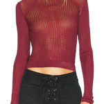 Free People Free‎ People H2O Crew Neck Pullover Top in Garnet Size XS Photo 0
