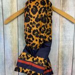 Cara New York Animal Print Scarf NEW Blue Red Stripe Cheetah Puffer Neck Wrap Brown Photo 1