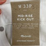 Madewell Mid Rise Kick Out With Magic Pocket White Size W 33P plus size Photo 9