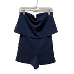 AQUA  V-Neck Flounce Romper Navy Blue Size Medium Photo 2