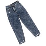 High Waisted High Rise Mom Fit Jeans Boyfriend Jeans Ripped Pants Denim Loose Ankle Crop Leggings Treggings Track Pants Blue Size XS Photo 1