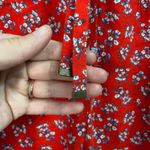 st. john's bay women's red floral pull on linen blend drawstring pocket shorts 2X Photo 2