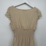 Bar III  Cream Smocked Short Sleeve Dress Mini Size Medium Coquette Photo 6