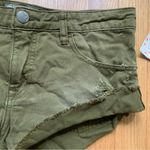 Free People NWT Army Green Denim Jean Distressed Hot Pants/ Shorts Size 26 Photo 5