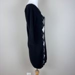 Stile Benetton Sweater Dress Medium Black Wool Knit Argyle Mini Academia Y2K M Photo 3
