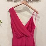 Keepsake Dreamlovers Asymmetric Draped Midi Dress in Magenta Size M NWT Purple Size M Photo 4