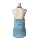 Abercrombie & Fitch NWOT  Blue Button Mara Halter Vest Backless Mini Dress M Photo 4