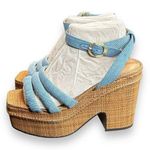 Sam Edelman Trianna Strappy Espadrille Platform Sandals Women's Sz 8.5 Blue Photo 0