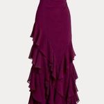 Ralph Lauren NWT Purple Ruffle-Trim Crinkle Georgette Gown dress w flutter skirt Photo 0