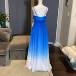Women’s Full Length Ombré Chiffon Prom Party Wedding Formal Dress Size 6 NWT Blue Photo 3