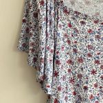 Loft  Outlet Floral Off the Shoulder Blouse, Flutter Sleeve Shirt, Women’s L Photo 3