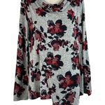 Vera Wang Simply Vera  X-Large Sweater Top Floral Long Sleeve Stretch Draped Neck Photo 0