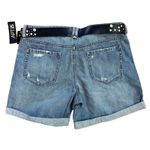 Apt. 9  Womens Denim Shorts‎ Size 12 Light Wash Distressed Studded Belt Photo 6