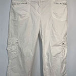 White House | Black Market  19" Inseam White Cargo Capri Pant Photo 0