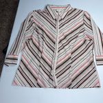 Apt. 9  Stretch Fit Striped Button Down Blouse Photo 1