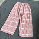 BeachLunchLounge  Pink and White tie-dyed Wide Leg Pants Photo 2