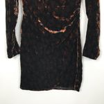 ZARA  TRF Leopard Print Velour Ruched Long Sleeve Dress Sz XS Photo 2