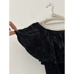 Altar'd State Altar’d State Black Ruffle Velvet Off The Shoulder Bodysuit Size Medium Photo 4
