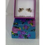 Betsey Johnson  BUZZ & BLOOM Bumble Bee Gold Tone Crystal Stud Earrings NWOTS Photo 7
