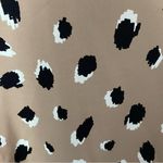 JODIFL  abstract leopard print tan billowy poet sleeve V-neck tunic blouse shirt Photo 4