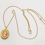 Vintage Gold tone Cameo Locket Necklace Photo 4
