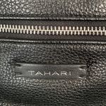 Tahari  large black pebbled faux leather shoulder bag Photo 3