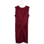 MM.LaFleur Taylor 2.0 Dress Gathered Knot Sleeveless Size 14 Pomegranate Red Photo 2