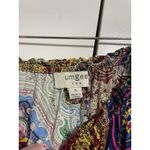 Umgee Paisley Print Dress Off Shoulder Short Sleeve Bohemian Style Small Photo 3